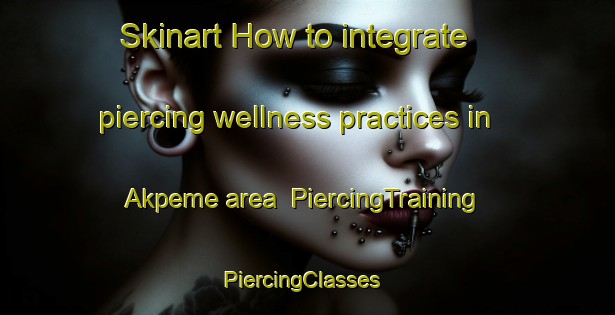 Skinart How to integrate piercing wellness practices in Akpeme area | PiercingTraining | PiercingClasses | SkinartTraining-Nigeria